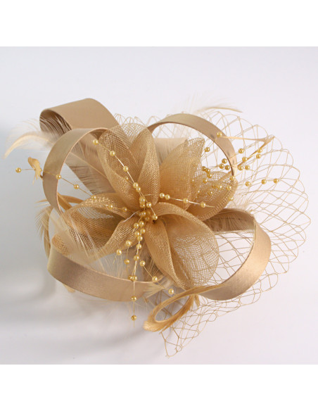 KWIAT Z MATERIAŁU na GŁOWĘ KOKARDA FASCYNATOR Lolita Accessories