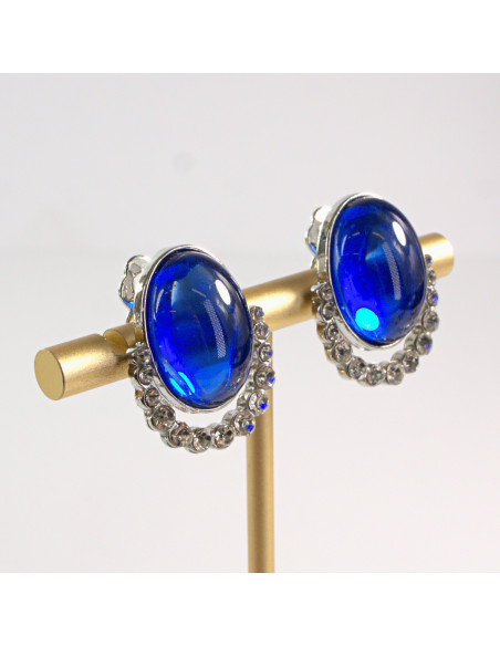 Klipsy do Uszu Lolita Accessories Klips do Ucha NIEBIESKI CHANROWY MEDALION