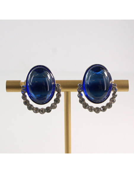 Klipsy do Uszu Lolita Accessories Klips do Ucha NIEBIESKI CHANROWY MEDALION