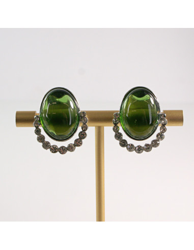 Klipsy do Uszu Lolita Accessories Klips do Ucha ZIELONY MEDALION