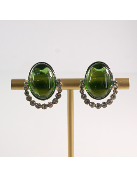 Klipsy do Uszu Lolita Accessories Klips do Ucha ZIELONY MEDALION