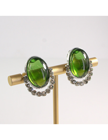 Klipsy do Uszu Lolita Accessories Klips do Ucha ZIELONY MEDALION