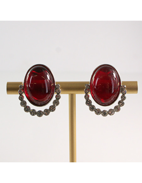 Klipsy do Uszu Lolita Accessories Klips do Ucha CZERWONY MEDALION