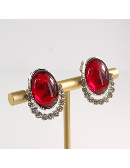 Klipsy do Uszu Lolita Accessories Klips do Ucha CZERWONY MEDALION