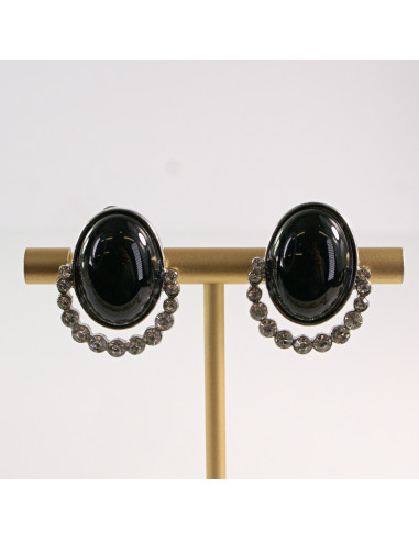Klipsy do Uszu Lolita Accessories Klips do Ucha CZARNY MEDALION