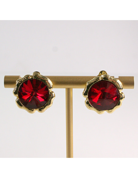 Klipsy do Uszu Lolita Accessories Klips do Ucha CZERWONE KAMIENIE