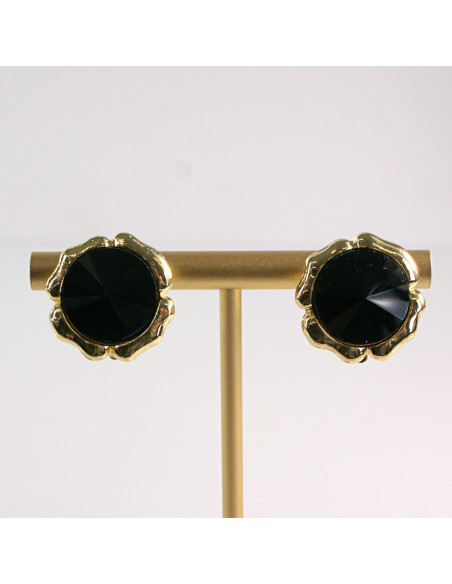 Klipsy do Uszu Lolita Accessories Klips do Ucha CZARNE KAMIENIE