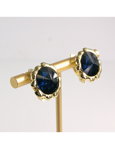 Klipsy do Uszu Lolita Accessories Klips do Ucha GRANATOWY KAMIENIE