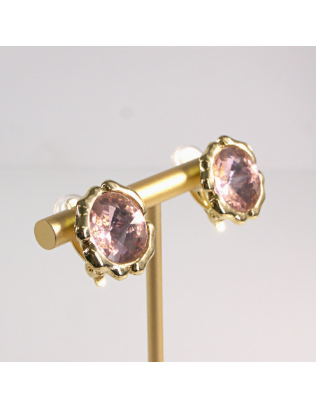 Klipsy do Uszu Lolita Accessories Klips do Ucha RÓŻOWY KAMIENIE