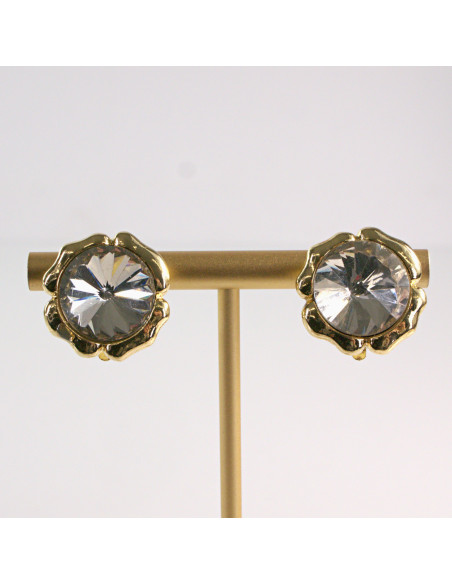 Klipsy do Uszu Lolita Accessories Klips do Ucha SREBRNE KAMIENIE CRYSTAL