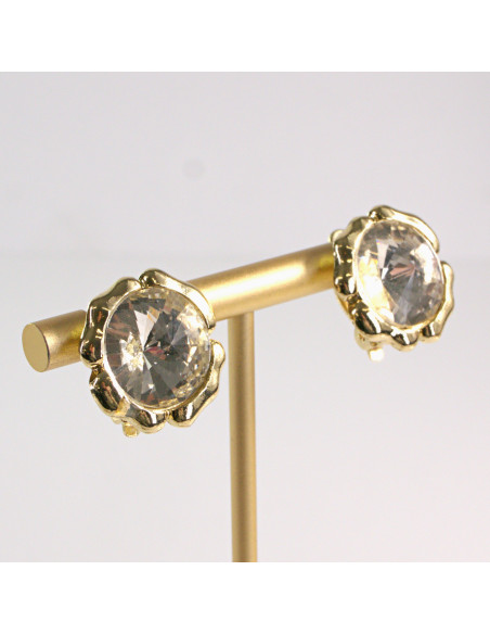 Klipsy do Uszu Lolita Accessories Klips do Ucha SREBRNE KAMIENIE CRYSTAL