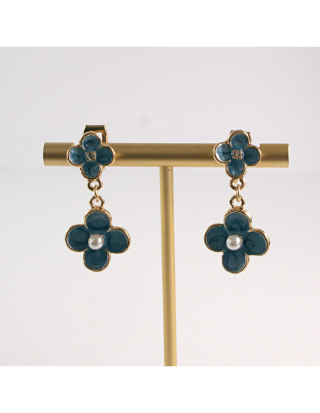 Klipsy do Uszu Lolita Accessories Klips do Ucha KWIAT niebieska KONICZYNKA