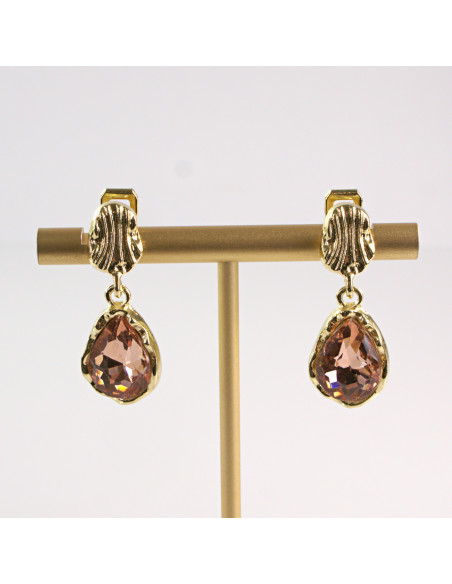 Klipsy do Uszu Lolita Accessories Klips do Ucha WISZĄCE ŁOSOSIOWE ŁEZKI