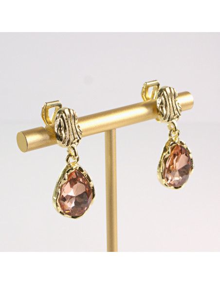 Klipsy do Uszu Lolita Accessories Klips do Ucha WISZĄCE ŁOSOSIOWE ŁEZKI