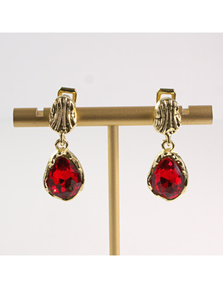 Klipsy do Uszu Lolita Accessories Klips do Ucha WISZĄCE CZERWONE ŁEZKI