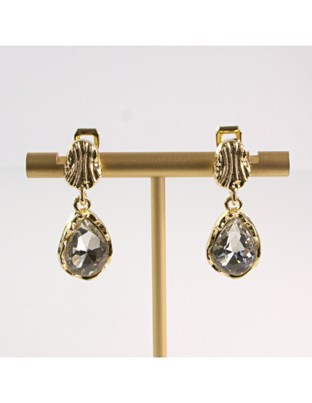 Klipsy do Uszu Lolita Accessories Klips do Ucha WISZĄCE BEŻOWE ŁEZKI