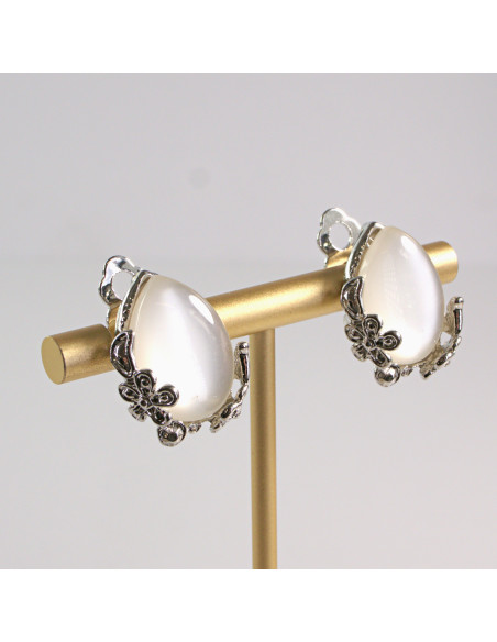 Klipsy do Uszu Lolita Akcesoria Klips do Ucha Łezki z KWIATKAMI