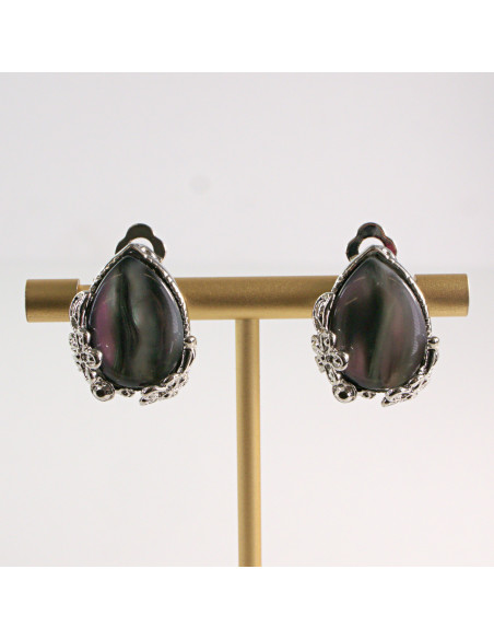 Klipsy do Uszu Lolita Akcesoria Klips do Ucha Łezki z KWIATKAMI