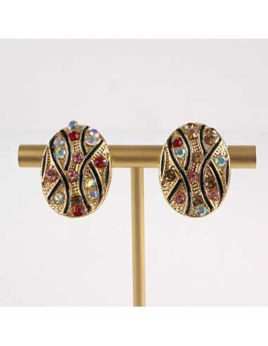 Klipsy do Uszu Lolita Accessories Klips do Ucha "ALEXIS" KOLOROWE CYRKONIE