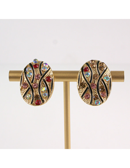 Klipsy do Uszu Lolita Accessories Klips do Ucha "ALEXIS" KOLOROWE CYRKONIE