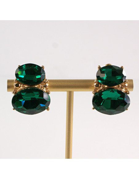 Klipsy do Uszu Lolita Accessories Klips do Ucha a'la BRYLANT ZIELONY