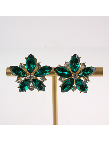 Klipsy do Uszu Lolita Accessories Klips do Ucha ZIELONE KWIATY KWIAT