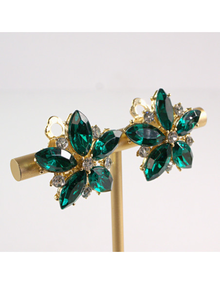 Klipsy do Uszu Lolita Accessories Klips do Ucha ZIELONE KWIATY KWIAT