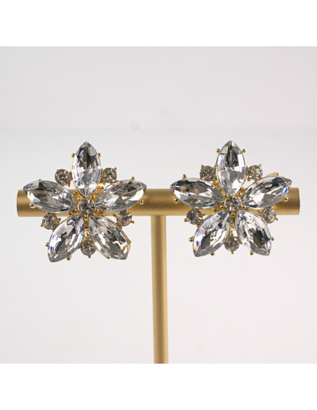 Klipsy do Uszu Lolita Accessories Klips do Ucha SREBRNE KWIATY KWIAT