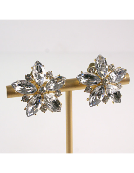 Klipsy do Uszu Lolita Accessories Klips do Ucha SREBRNE KWIATY KWIAT