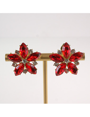 Klipsy do Uszu Lolita Accessories Klips do Ucha CZERWONE KWIATY KWIAT