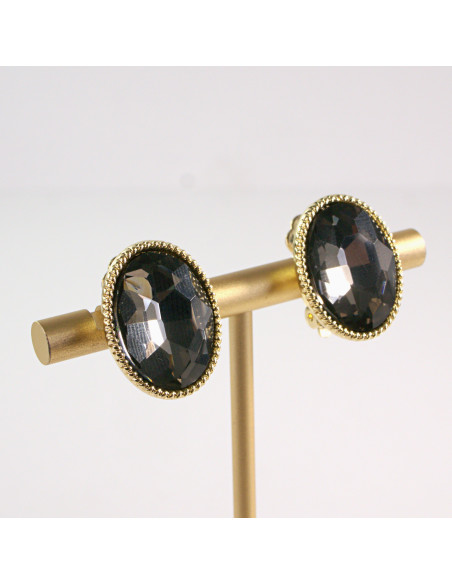 Klipsy do Uszu Lolita Accessories Klips do Ucha GRAFITOWE ELIPSY