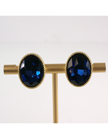 Klipsy do Uszu Lolita Accessories Klips do UCHA GRANATOWE ELIPSY