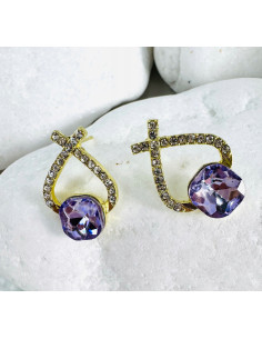Kolczyki FIOLETOWE KAMIEŃ Lolita Accessories srebrny... 2