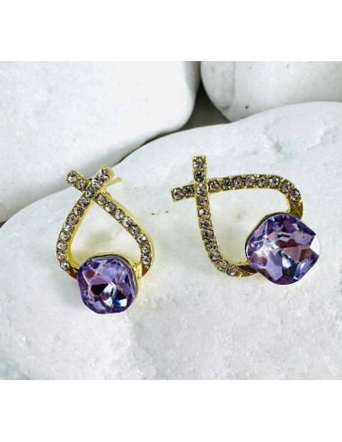 Kolczyki FIOLETOWE KAMIEŃ Lolita Accessories...