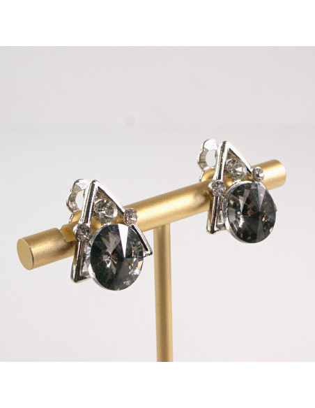 Klipsy do Uszu Lolita Accessories Klips do UCHA TRÓJKĄT GRAFITOWY