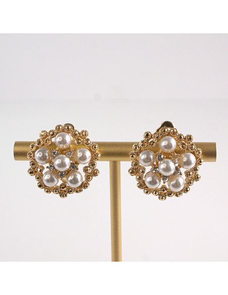 Klipsy do Uszu Lolita Accessories Klips do Ucha GUZIKI Z PEREŁKAMI