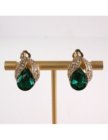 Klipsy do Uszu Lolita Accessories Klips do Ucha VINTAGE ZIELONY EMERALD