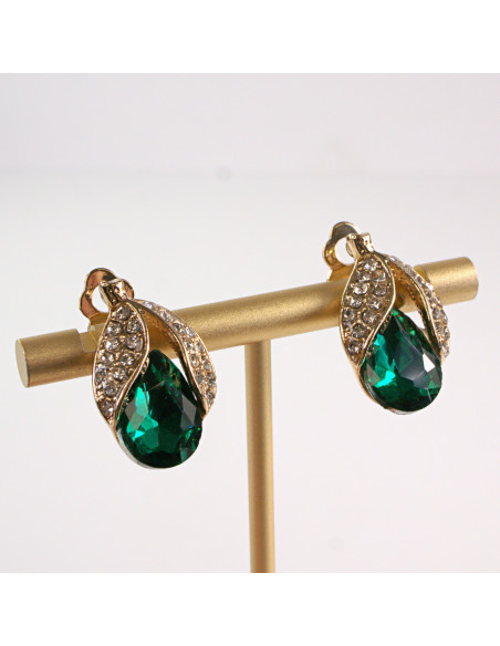 Klipsy do Uszu Lolita Accessories Klips do Ucha VINTAGE ZIELONY EMERALD