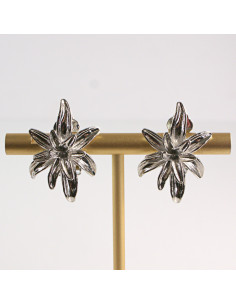 Srebrne Klipsy do Uszu Lolita Accessories Kwiaty 2