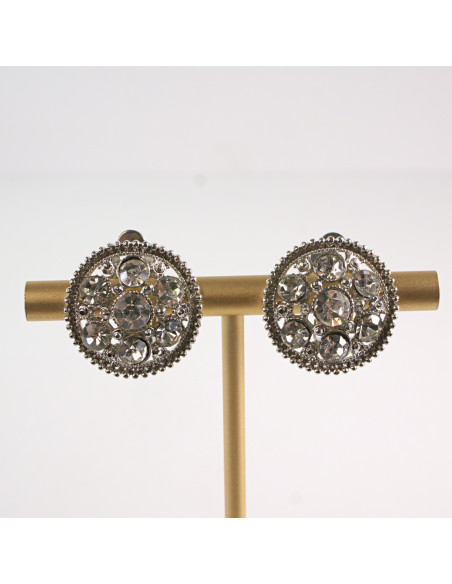 Klipsy do Uszu Lolita Accessories Klips do UCHA GUZIKI Z CYRKONIAMI