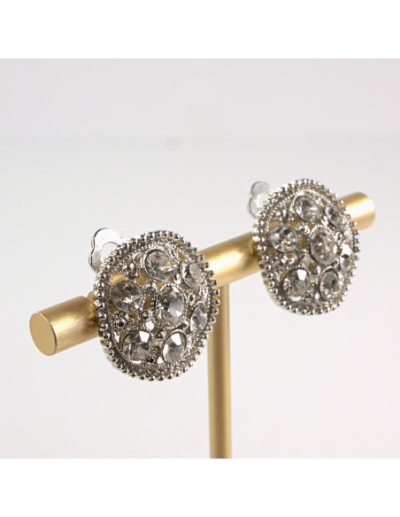 Klipsy do Uszu Lolita Accessories Klips do UCHA GUZIKI Z CYRKONIAMI