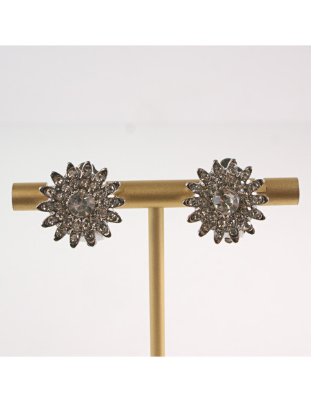 Klipsy do Uszu Lolita Accessories Klips do UCHA GUZIKI Z CYRKONIAMI