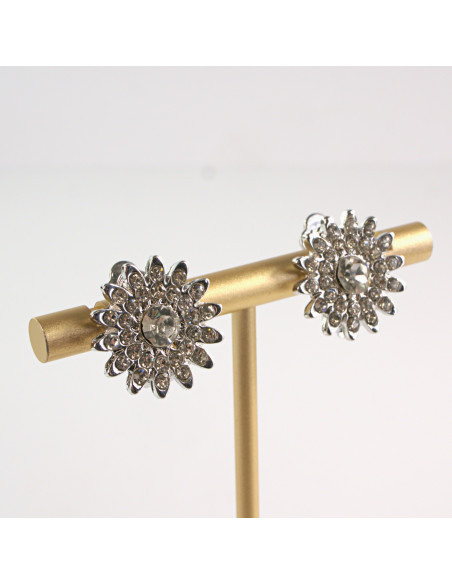 Klipsy do Uszu Lolita Accessories Klips do UCHA GUZIKI Z CYRKONIAMI