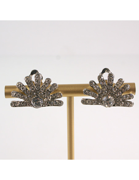 Klipsy do Uszu Lolita Accessories Klips do UCHA SREBRNE WACHLARZE