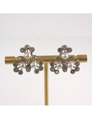 Klipsy do Uszu Lolita Accessories Klips do UCHA SREBRNE z CYRKONIAMI