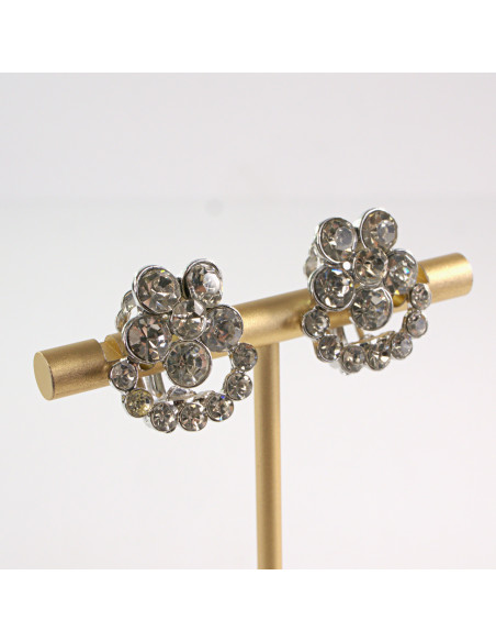 Klipsy do Uszu Lolita Accessories Klips do UCHA SREBRNE z CYRKONIAMI