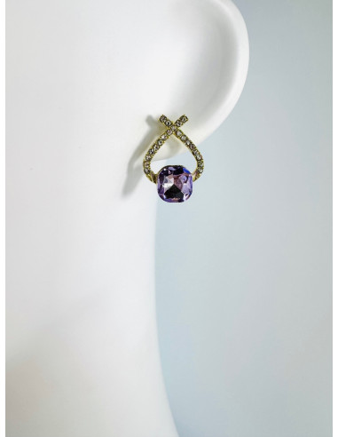 Kolczyki FIOLETOWE KAMIEŃ Lolita Accessories...