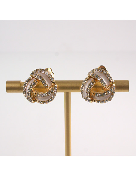 Klipsy do Uszu Lolita Accessories Klips do UCHA WĘZEŁKI Z CYRKONIAMI