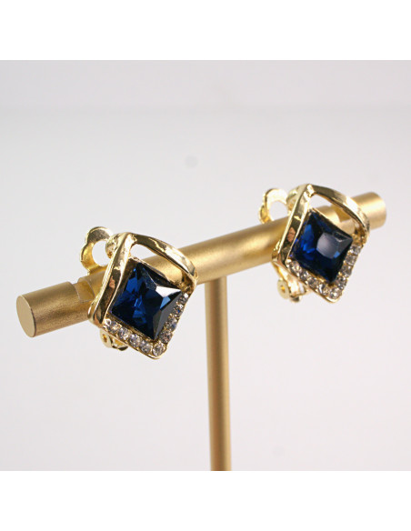 Klipsy do Uszu Lolita Accessories Klips do UCHA GRANATOWE KRYSZTAŁKI