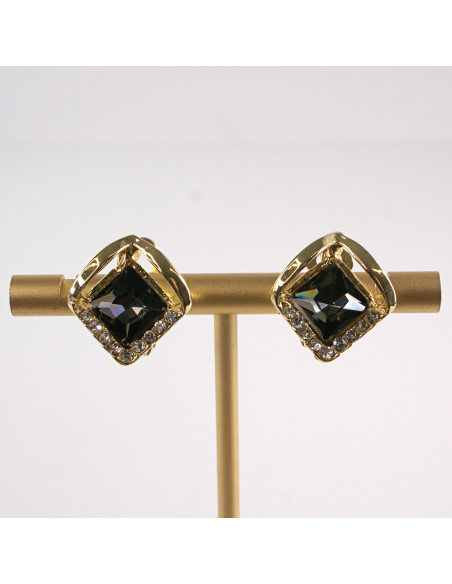 Klipsy do Uszu Lolita Accessories Klips do UCHA GRAFITOWE KRYSZTAŁKI